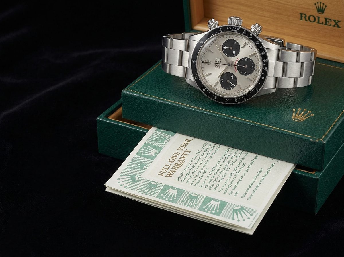A factory-original Rolex Daytona Ref. 6263 with full box and papers